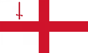 The flag of the City of London based on the flag of England